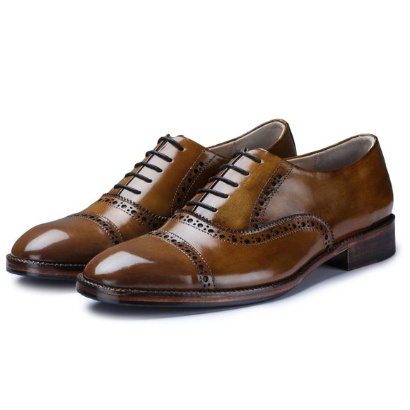 Bashwood Handmade Brown  Leather Oxfords